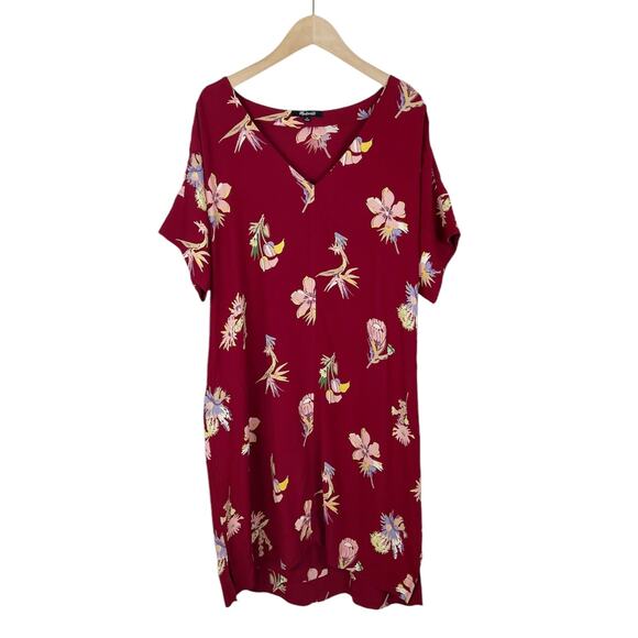 Madewell Novel Mini Shift Dress in Bird of Paradise Red Size Small - Picture 2 of 6